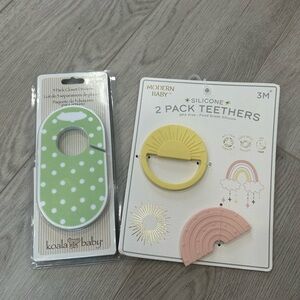 Silicone Teether Set - Yellow and Pink